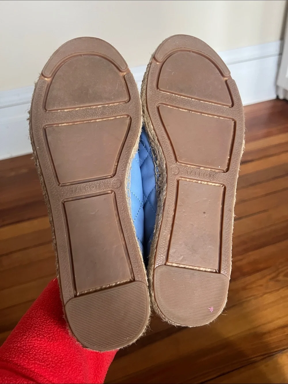 Talbots Izzy Quilted Nappa Espadrilles Blue Leather Cap Toe Size 6.5M